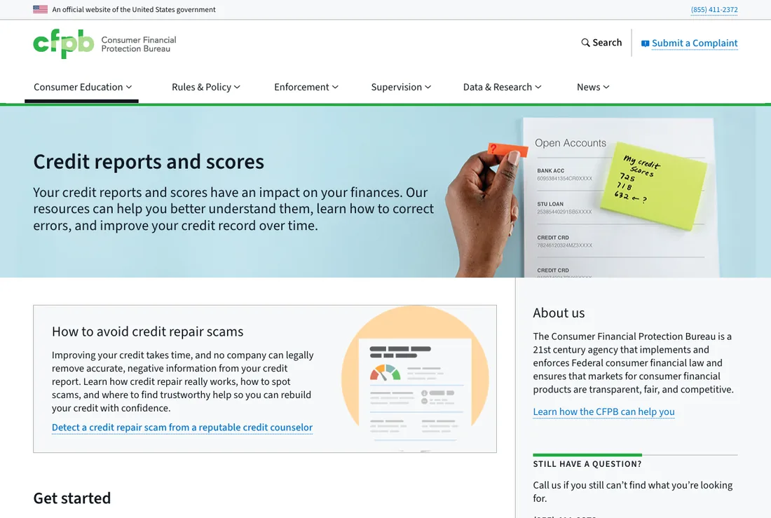 The CFPB's consumer page on credit reports and background screening